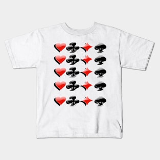 Card Player Design, Spades, Diamonds, Clubs & Hearts: Lucky Players Cool Graphic Design Cards Poker Kids T-Shirt